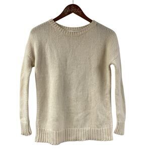 Cashmere 360 White Knit Sweater 100% Cashmere Pullover XS